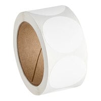 Lavex 2" White Gloss Paper Permanent Round Inventory Label - 500/Roll
