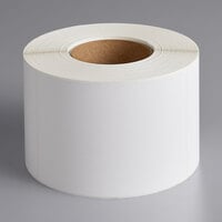 Lavex Industrial 4" x 6" Blank White Direct Thermal Permanent Label Roll - 4/Case