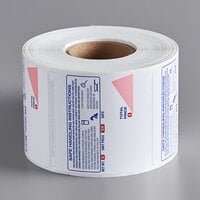 Globe E12 2 1/2 inch x 2 5/16 inch White Safe Handling Pre-Printed Equivalent Permanent Direct Thermal Label - 625/Roll