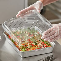 Choice 108 oz. Smoothwall Silver Extra Large Foil Entree / Take-Out Pan with Dome Lid - 25/Case