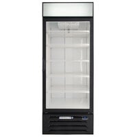 Beverage-Air MMR27HC-1-BS-18-IQ MarketMax 30" Black Glass Door Merchandiser with Stainless Steel Interior, Left-Hinged Door, and Electronic Smart Door Lock