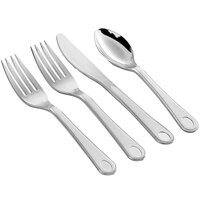 Silver Visions Satin 4-Piece Heavy Weight Silver Plastic Cutlery Set - 50/Pack
