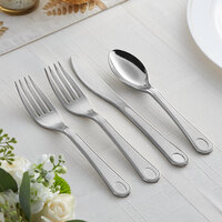 Visions Satin 4-Piece Heavy Weight Silver Plastic Cutlery Set - 50/Pack