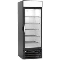 Beverage-Air MMF23HC-1-BS-18-IQ MarketMax 27" Black Glass Door Merchandiser with Stainless Steel Interior, Left-Hinged Door, and Electronic Smart Door Lock