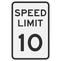 Speed Limit 10 inch MPH High Intensity Prismatic Reflective Black Aluminum Sign - 12 inch x 18 inch