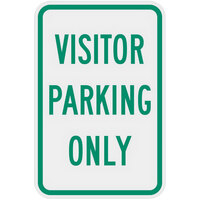 Lavex Industrial Visitor Parking Only High Intensity Prismatic Reflective Green Aluminum Sign - 12 inch x 18 inch