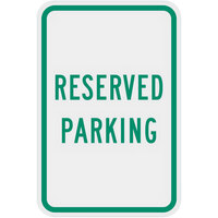Lavex Industrial Reserved Parking High Intensity Prismatic Reflective Green Aluminum Sign - 12 inch x 18 inch
