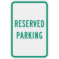 Lavex "Reserved Parking" High Intensity Prismatic Reflective Green Aluminum Sign - 12" x 18"