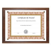 NuDell 18811M Award-A-Plaque 10 1/2" x 13" Acrylic Walnut Document Holder