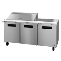 Hoshizaki SR72A-18M 72 inch 3 Door Mega Top Stainless Steel Refrigerated Sandwich Prep Table