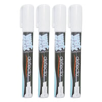 Deflecto SMA510-V4-WT Wet Erase Medium Chisel Tip White Marker - 4/Pack
