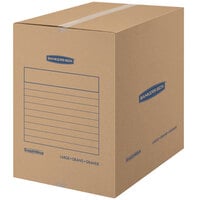 Banker's Box 771400 SmoothMove Basic 18 inch x 18 inch x 24 inch Kraft Brown / Blue Large Moving Box - 15/Case