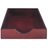 Carver 07213 10 1/4 inch x 12 1/2 inch x 2 1/2 inch Mahogany 1 Section Letter-Size Stackable Desk Tray