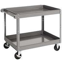 Tennsco SC2436 24" x 36" x 32" Gray Two-Shelf Metal Utility Cart