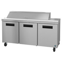 Hoshizaki SR72A-16 72 inch 3 Door Stainless Steel Refrigerated Sandwich Prep Table