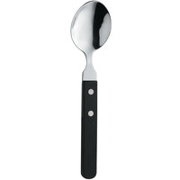 Amefa 700000B000345 7 11/16 inch 18/0 Stainless Steel Dinner / Dessert Spoon with Black Plastic Handle - 12/Case