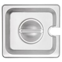 Carlisle 607160CS DuraPan 1/6 Size Slotted Stainless Steel Steam Table / Hotel Pan Cover - 24 Gauge