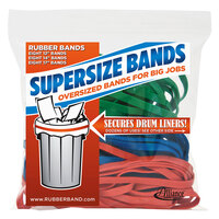 Alliance 08997 SuperSize Bands 12 inch Red, 14 inch Blue, and 17 inch x 1/4 inch Green #54 Rubber Bands - 24/Pack