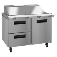 Hoshizaki SR48A-18MD2 48" 1 Door, 2 Drawer Mega Top Stainless Steel Refrigerated Sandwich Prep Table