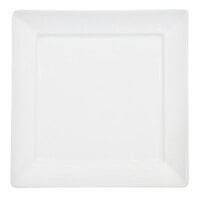 CAC F-SQ16 Paris French 10 1/4 inch Bone White Square Porcelain Plate - 12/Case
