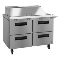 Hoshizaki SR48A-18MD4 48" 4 Drawer Mega Top Stainless Steel Refrigerated Sandwich Prep Table
