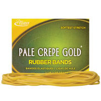 Alliance 21405 7 inch x 1/8 inch Pale Crepe Gold #117B Rubber Bands, 12 lb. - 300/Box