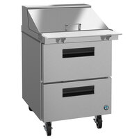 Hoshizaki SR27A-12MD2 27" 2 Drawer Mega Top Stainless Steel Refrigerated Sandwich Prep Table