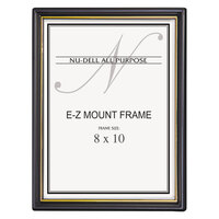 NuDell 11800 EZ Mount 8" x 10" Black / Gold Plastic Document Frame