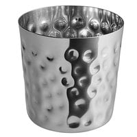 Vollrath 59753 13.2 oz. Hammered Stainless Steel Appetizer / French Fry Holder with Flat Top