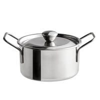 Vollrath 59773 18.2 oz. Round Mini Stainless Steel Casserole Dish with Handles and Lid
