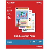 Canon 1033A011 8 1/2 inch x 11 inch White Pack of 28# High Resolution 98 Bright Matte Paper - 100 Sheets