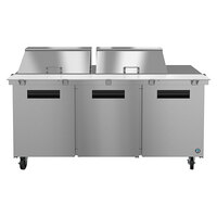 Hoshizaki SR72A-24M 72 inch 3 Door Mega Top Stainless Steel Refrigerated Sandwich Prep Table