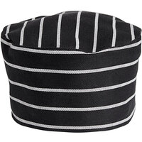 Uncommon Threads 0156C Chalk Stripe Customizable Chef Skull Cap / Pill Box Hat