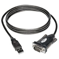 Tripp Lite U209000R 5' Black USB-A to RS232 (DB9) Serial Adapter Cable with 2 Male Connections