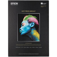 Epson S042330 Hot Press Bright 13 inch x 19 inch White Pack of 17 Mil Smooth Matte Fine Art Paper - 25 Sheets