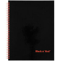 Black n' Red K67030 8 1/2" x 11" Matte Black Twinwire Hardcover 70 Page Wide / Legal Ruled Notebook