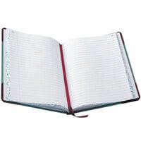 Boorum & Pease 38150R 9 5/8 inch x 7 5/8 inch Black and Red Record Ruled 150 Page Notebook