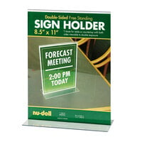 NuDell 38020 8 1/2" x 11" Clear Acrylic Double-Sided Sign Holder