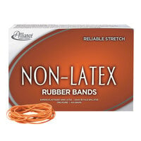 Alliance 37196 3 1/2 inch x 1/16 inch Orange Non-Latex #19 Rubber Bands 6 lb. - 1440/Box