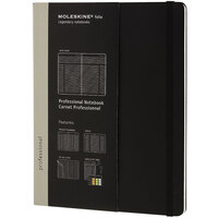 Moleskine PROPFNTB4HBK 9 3/4 inch x 7 3/4 inch Black 192 Page Narrow Ruled Professional Notebook