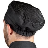 Uncommon Threads Black Customizable Kool Mesh Top Chef Skull Cap / Pill Box Hat 0157C