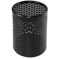 Artistic ART20005 Urban Collection 3 1/2 inch x 4 1/2 inch Black Punched Metal Pencil Cup