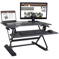 Victor VCTDCX710G High Rise Collection 31" x 31 1/4" x 21" Gray / Black Wood Adjustable Sit-Stand Workstation with Keyboard Tray