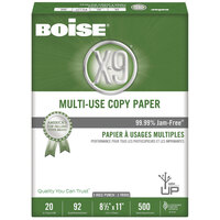 Boise OX9001P X-9 8 1/2 inch x 11 inch White Case of 20# Multi-Use Copy Paper - 5000 Sheets - 10/Case