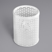 Artistic ART20005WH Urban Collection 3 1/2 inch x 4 1/2 inch White Punched Metal Pencil Cup