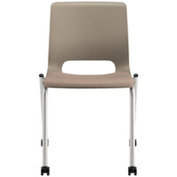 HON MG201CU24 Motivate Seating Morel Fabric Stacking Armless Guest Chair with Casters - 2/Case