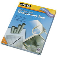 Apollo PP100C 8 1/2" x 11" Clear Transparency Film for Overhead Projectors - 100/Box