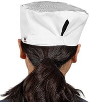 Uncommon Threads White Customizable Uncommon Mesh Top Chef Skull Cap / Pill Box Hat with Hook and Loop Closure 0161