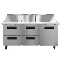 Hoshizaki SR72A-30MD4 72 inch 1 Door, 4 Drawer Mega Top Stainless Steel Refrigerated Sandwich Prep Table