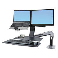 Ergotron 24316026 WorkFit Black Sit / Stand Workstation for Dual Monitors